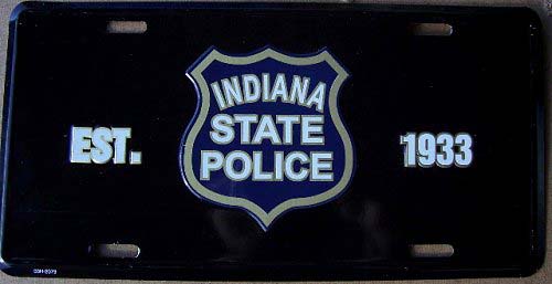 Indiana police license plate 