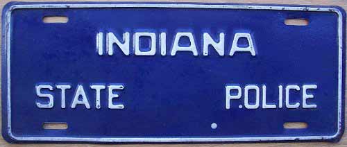 Indiana police license plate