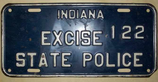 Indiana police license plate