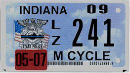 Indiana police license plate