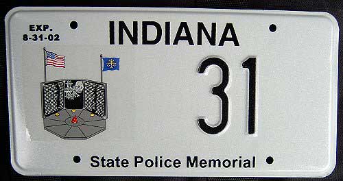 Indiana police license plate