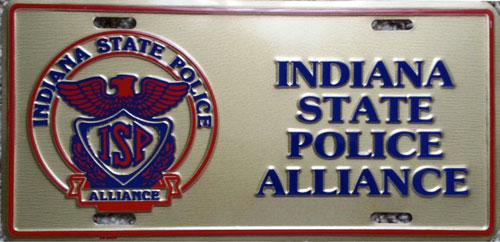 Indiana police license plate
