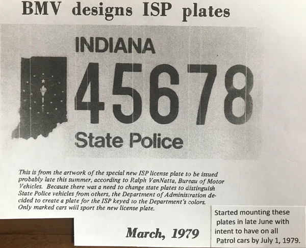 Indiana police license plate