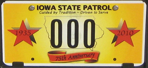 Iowa police license plate