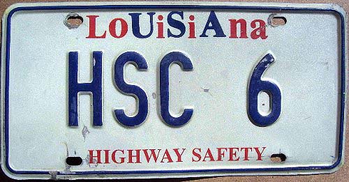 Louisiana license plate image