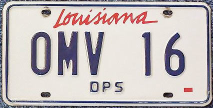 Louisiana license plate image