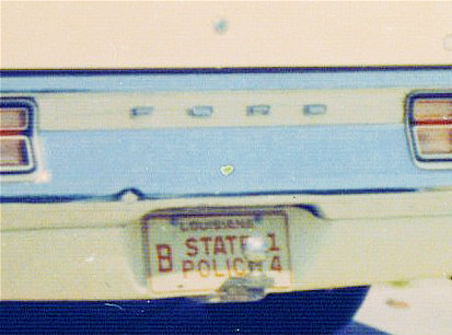 Louisiana license plate on car