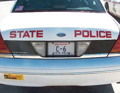 Louisiana license plate on car