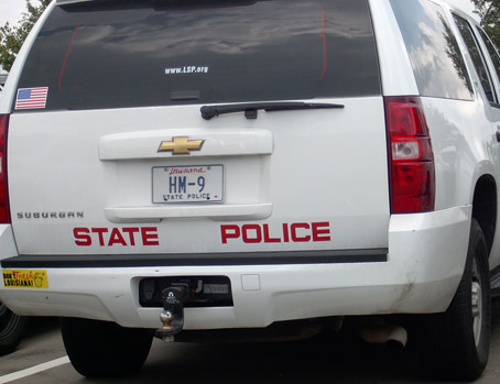 Louisiana license plate on car