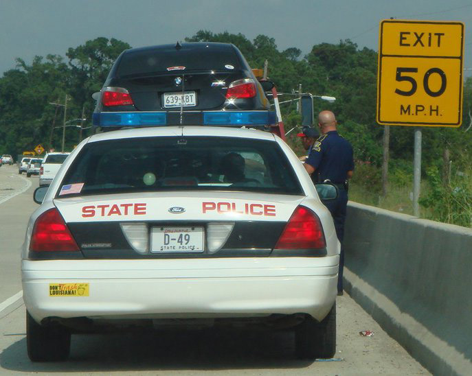 Louisiana license plate on car