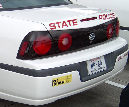 Louisiana license plate on car