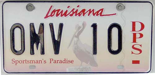 Louisiana license plate image