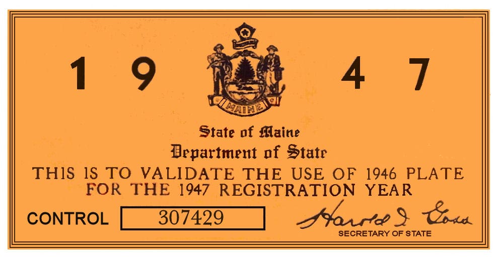 Maine license plate image