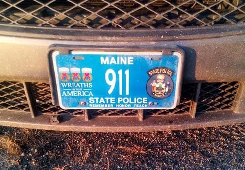 Maine police plate image