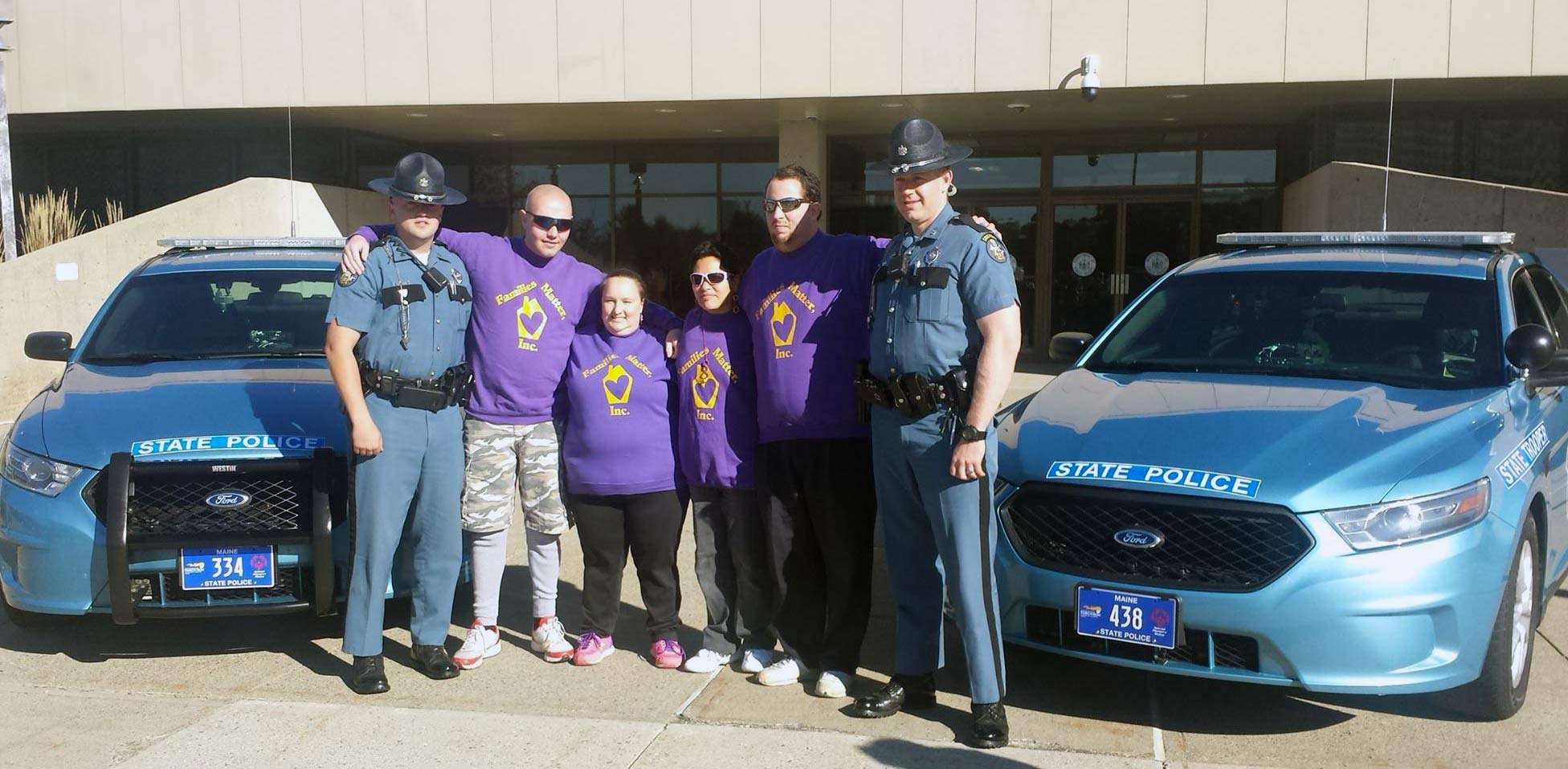 Maine 2017 police car and officers