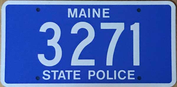 Maine police plate