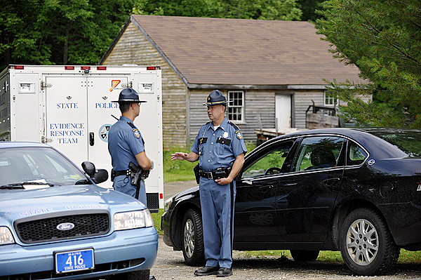 Maine police car and officer