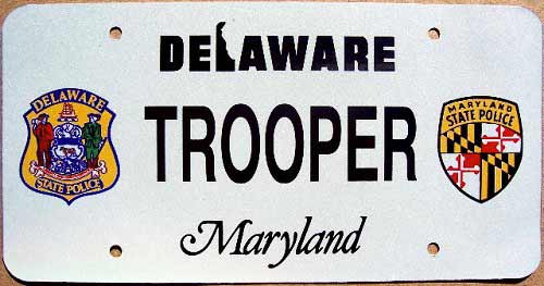 Maryland police license plate