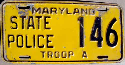 Maryland State Police Patch Design Retired Aluminum License Plate Sign 