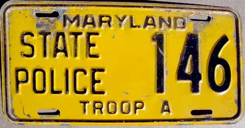 Maryland police license plate