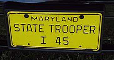 Maryland police license plate