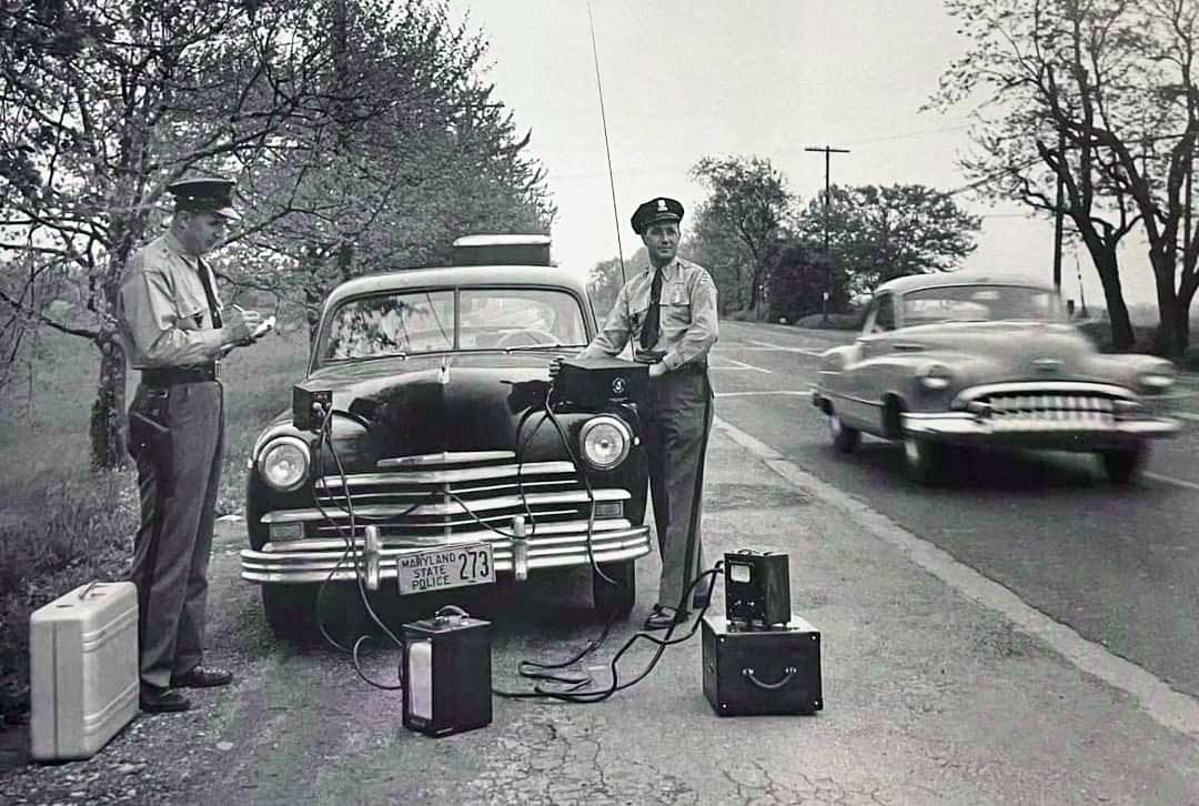 Maryland police car and officer