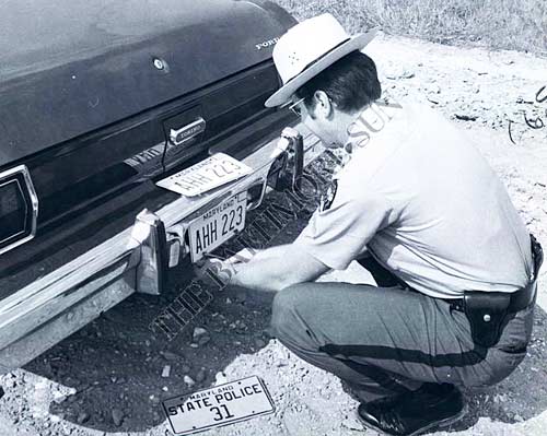 Maryland police license plate