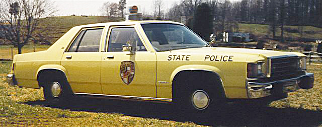 Maryland police license plate