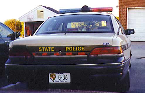 Maryland police license plate