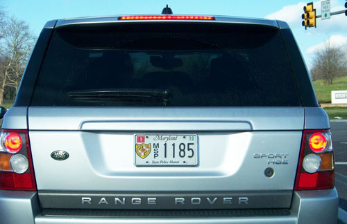 Maryland police license plate