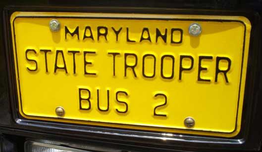 Maryland police license plate