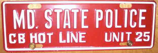 Maryland police license plate