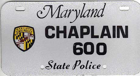 Maryland police license plate