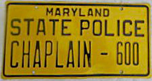 Maryland police license plate