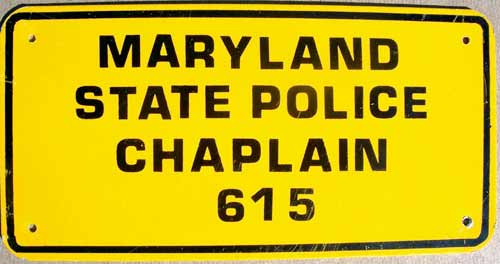 Maryland police license plate