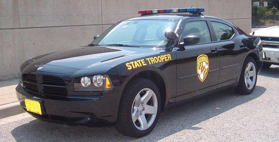 Maryland police license plate