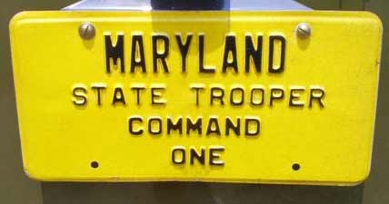 Maryland police license plate