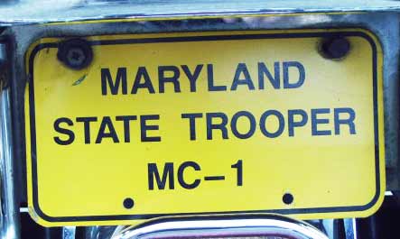 Maryland police license plate