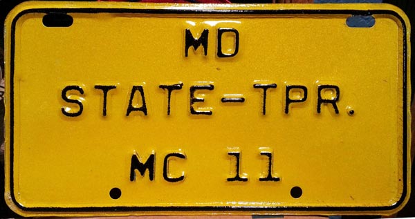 Maryland police license plate