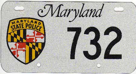 Maryland police license plate