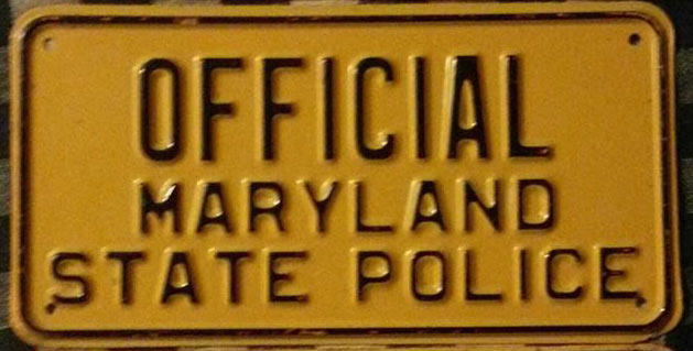 Maryland police license plate