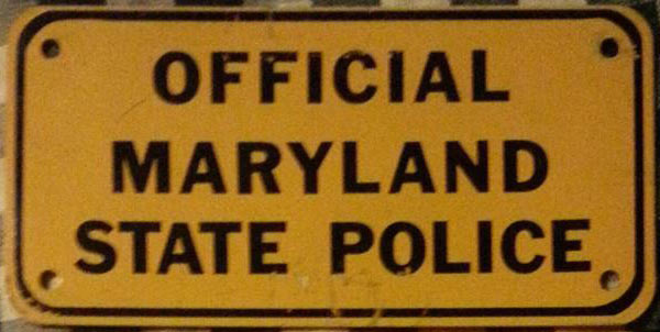 Maryland police license plate