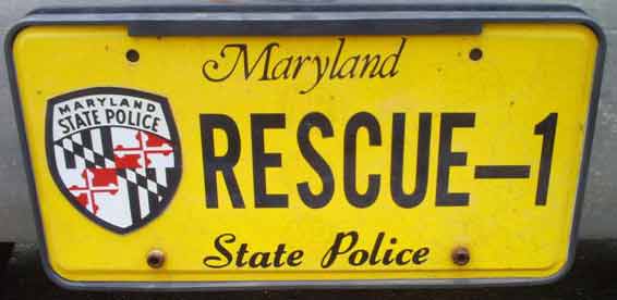 Maryland police license plate