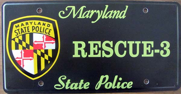 Maryland police license plate