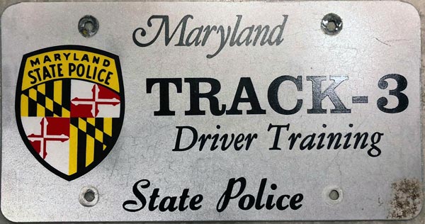 Maryland police license plate