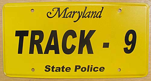 Maryland police license plate