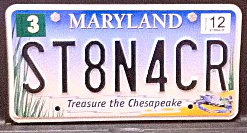 Maryland police license plate