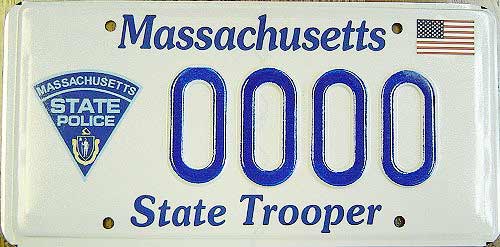 Massachusetts police license plate image