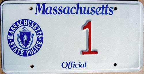 Massachusetts police license plate image