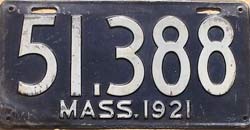 Massachusetts police license plate